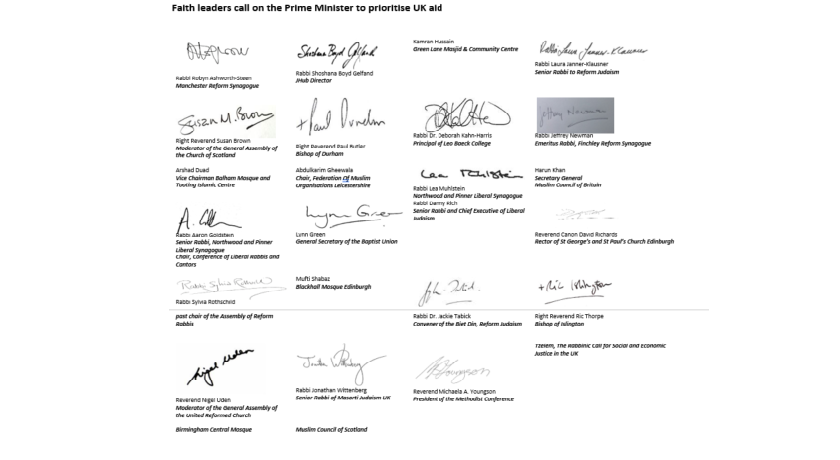 Faith in aid signatories 2