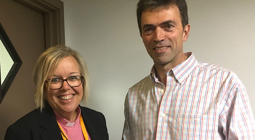 Nicola Furley Smith Southern synod moderator with Tom Brake MP